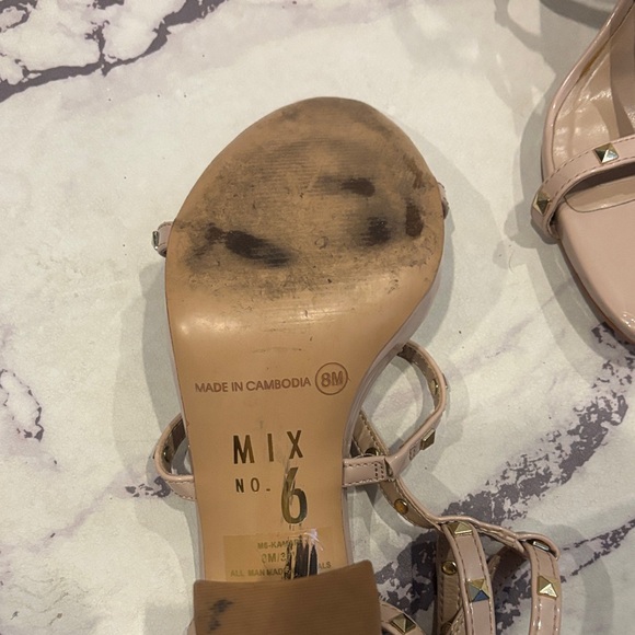 Mix No. 6 Women's Blush Studded Heels - Picture 3 of 10